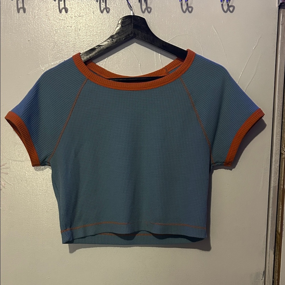 Wild Fable Blue and Orange Crop Top